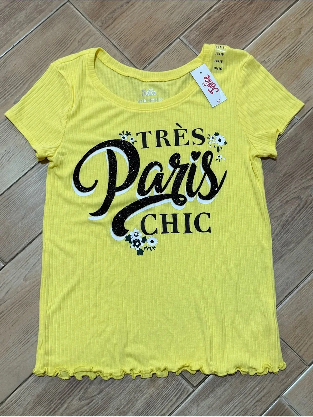Justice “Très Paris Chic” Short Sleeve Top- New